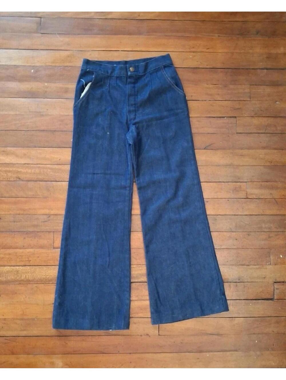 Super Denim 70s Pants, Slim Sz 14 Girls Darkwash Hippy Jeans Jc Penney Retro